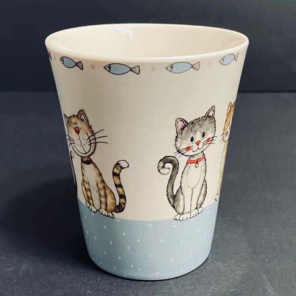 Casa Signature Happy Cats And Dogs Porcelain Coffee/Tea Mugs Set Of 2 - Picture 3 of 11